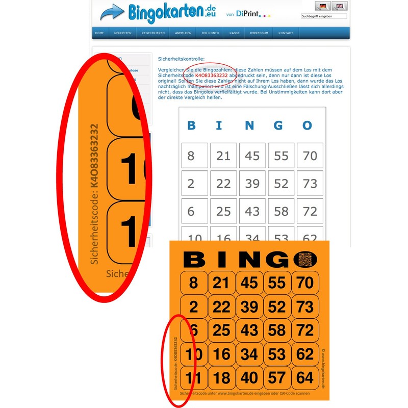 DiPrint 200 large printed Bingo cards for seniors system 25