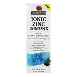 Nature's Answer Ionic Zinc Immune with Black Elderberry 4 oz Extract with Slippery Elm, Echinacea, Astragalus, Sage 160 Servings per Bottle