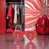 2Pcs Red 3 Digit Combination Padlock, 3mm Shackle, Zinc Alloy