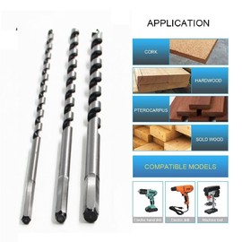 Auger Bit, Extra Long Wood Drill Bit Hex Drill Bits Set 6mm/8mm/10mm *230mm in Spiral Stainless Steel for Wood, Block Brick Tile and Plastic (3PCS)