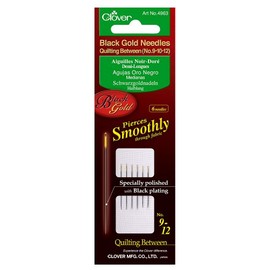Clover Agujas de oro negro acolchado entre No.9/No.10/No.12, 2ea