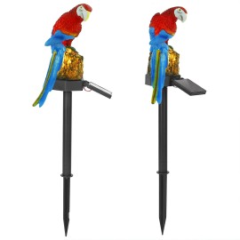 Solar Powered IP65 Waterproof LED Parrot Garden Light Decorative Lawn Lamp for Landscape Outdoor Garden LightingColor: Red Parrot Color