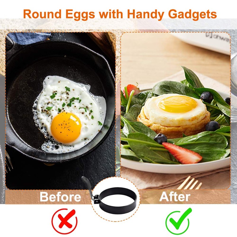 COTEY Large 3.5" Nonstick Egg Rings Set of 4, Round