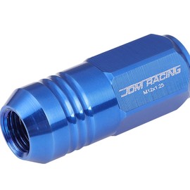 M12 x 1.25 Closed End Design 20-Piece Aluminum Alloy Wheel Lug Nuts Wheel Lug Nuts + Deep Drive Extension (Blue)