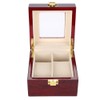 2 Grids Wooden Watch Holder Wristwatch Display Case Jewelry Gift
