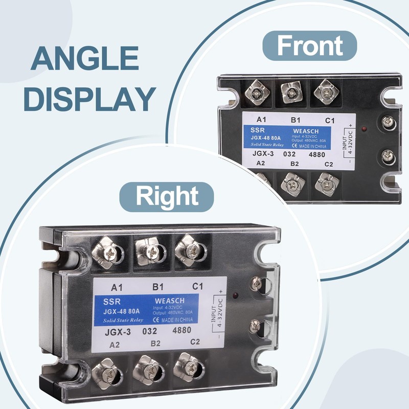 Weasch 3 Phase Solid State Relay, JGX-48 80A, DC to