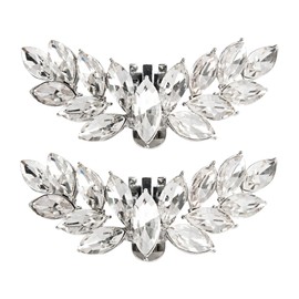 Framendino, 2 Pack Silver Rhinestone Shoe Clips Removable Wedding Shoes Crystal Buckle for party Decoration