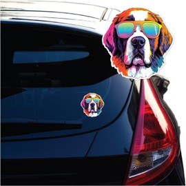 Yoonek Graphics Saint Bernard Dog Vinyl Decal Sticker for Car, Laptop, Tumbler, More. #004058