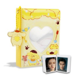Photocard Binder, 3 Inch Kpop Photocard Holder 40 Pockets Kpop Photocard Binder Portable Mini Cartoon Photo Album Kpop Binder Photo Card Book With Lovely Pendant for Family Travel Photo Collection