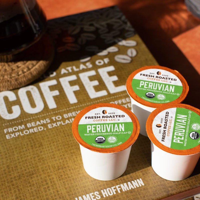 Fresh Roasted Coffee, Organic Peru Water Processed Half-Caf, Mold &