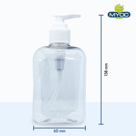 MYOC White PET pump bottle Refillable Empty Container Cosmetic Containers for Lotion Shampoo Massage Oils Outdoor Camping Travel 250ml (Pack of 6)