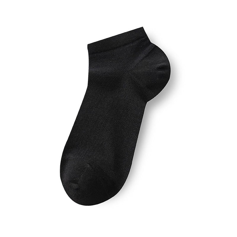 FQZMQBQ Men's Ankle Socks, Black, Ankle, Cool, No Stuffy, Thin,