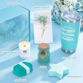 Canasta de Spa Relajante para Mujer 6 En 1 , Cesta de regalo para El Día de la Madre, Set de Baño y spa Corporal para Mujeres, Regalo de San Valentín,