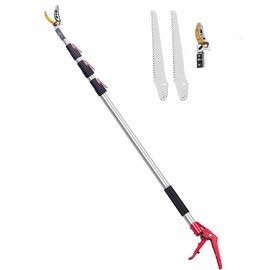 TrueCutters 4-11.5 Ft Extendable Tree Pruner & Pole Saw – Telescopic Tree Trimmer with Extra 1 Pruner & 1 Saw for High-Branch Trimming, Fruit Picking, and Yard Maintenance
