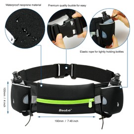 Becko Lightweight & Durable Running Belts Fitness Workout Belt for Men and Women - Waist Pack Belt/Runners Belt Waist Pouch during Cycling, Walking, Running, Sports (Hydration/Black-green)