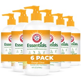 Arm & Hammer 6 Pack Liquid Hand Soap for Skin Cleaning - Cleanser for Kitchen & Bathroom with Orange Citrus - Natural Hand Soap Cleanses, Softens 14 FL Oz (414ml)