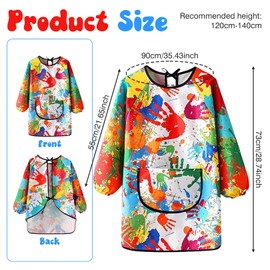 WANTUSHUI Malkittel Schule 1. Klasse,Malkittel Kinder 6 Jahre Kind,Malkittel kinder 8-10 Jahre Wasserdicht,Malschürze Kinder Junge,Malerkittel Schule 1. Klasse,Tuschkittel malhemd Tuschkittel (Farbe)