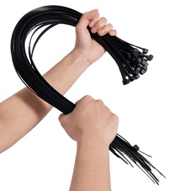 50 Pack 26 Inch Large Zip Ties 650mm Heavy Duty Extra Long Cable Ties Strong Sturdy Cable Wire Ties 250 lbs Outdoor Nylon Tie Wraps Work Temp 5 ℉ - 176 ℉ Black