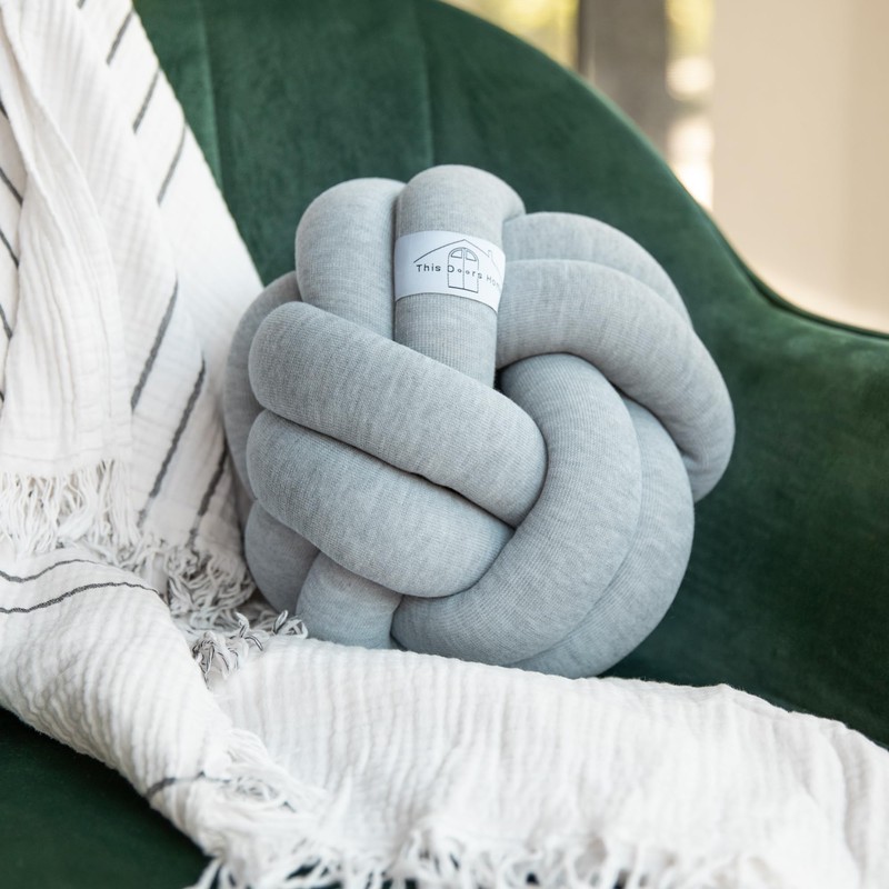 This Doors Home Knot Pillow (Grey)