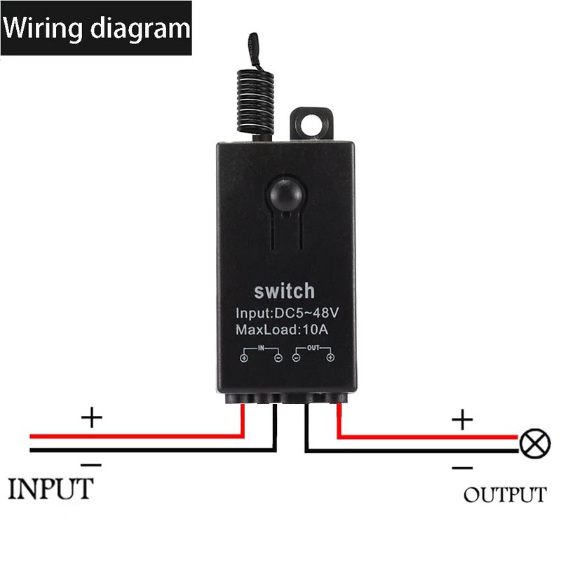 Meskliu 12v Remote Control Switch,4 Way Mini Wireless Switch,DC 12V/24V/48V/10A