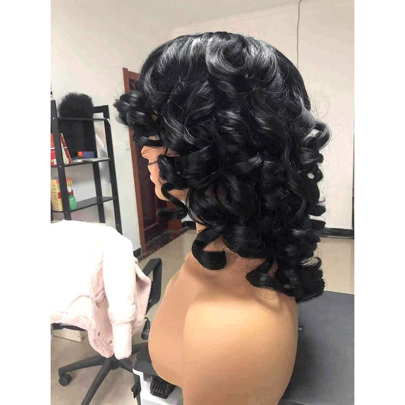 Short Curly Wigs for Black Women Loose Cute Kinky Curly