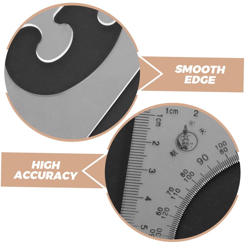 Operitacx 5sets Transparent Triangle Ruler Set for Students Multifunctional Measuring