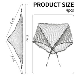 4-Piece Hair Net for Rollers, Triangular Mesh Women's Hair Net for Salon Styling, Sleep Styling, Fixed Hairstyle,Hair Protection (Approx. 35.5 * 35.5 * 57 Inches)
