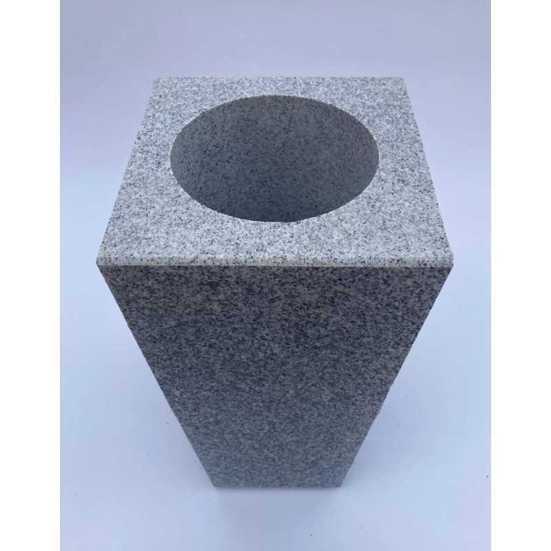 Granite Memorial Vase Tapered 6"x6"x10" Gray