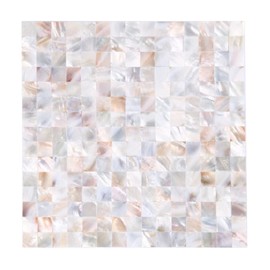 Reovatile 10 - Sheet Pearl Shells Tile Peel and Stick Backsplash, Self Adhesive Wall Tile for Kitchen, Bathroom, Bedroom (11.8"X11.8", Colorful Nature)