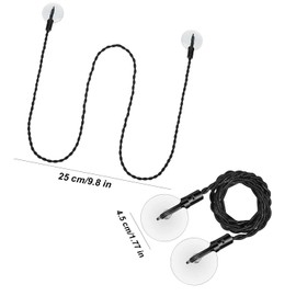 Pvieked 2 Pcs Travel Clothesline, Portable Retractable Clothesline with Hooks and Suction Cups, Black, 4.5 cm Length, Modern Style, 2 Count