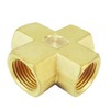 Nigo Industrial Co. Forged Brass Pipe Fitting, 4-Way Tee, Female