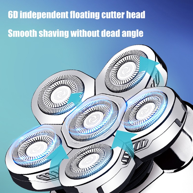 6D Floating Rotary Razor Men's Electric Head Shaver USB Rechargeable