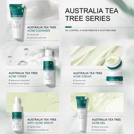 INBOLM Skin Care Sets for Women, Tea Tree Beauty Products 5 pcs Skincare for Teenage Girls Sets with Cleanser Toner Serum Essence Cream Gel Facial Care Gift Kits for Pores,Blackheads,Exfoliate