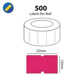Swift 22 x 12 mm Price Gun Labels CT1 Pink 10 Rolls 5,000 Stickers Pricemarking Tags Fits Many Pricing Labellers