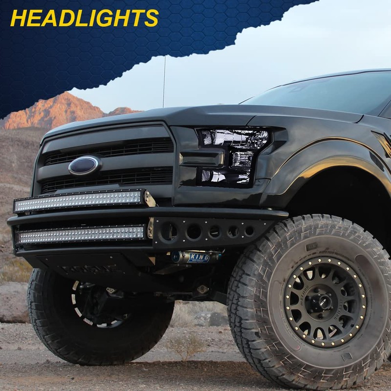 G-PLUS Headlights Assembly, Compatible with 2015 2016 2017 Ford F150