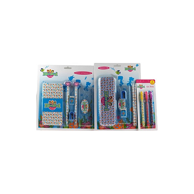 Mermaid 13 Piece Mega School Stationery Set, Pencil Case, Pens,