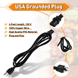 KIT0257 Power Cord Replacement Part Compatible with Traeger Ironwood 650 & 885, Pro Series 575 & 780, Timberline 1300 & 850 (Gen 2 only) Wood Pellet Grill Smokers, 6 Feet