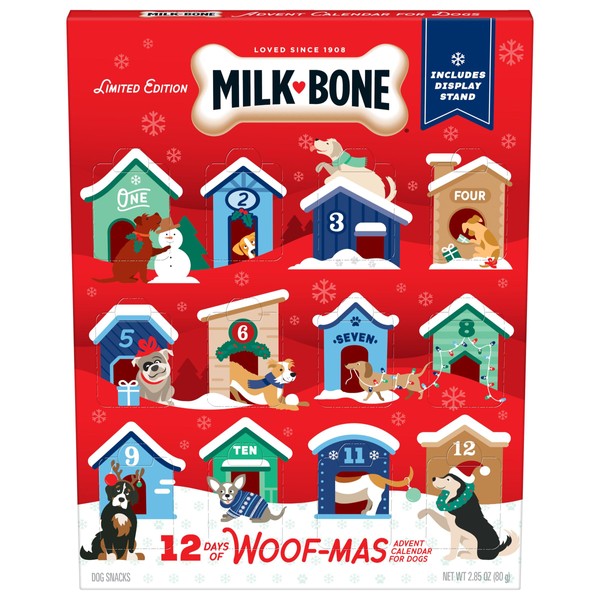 Milk-Bone Limited Edition Holiday Dog Treats 12 Day Advent Calendar,