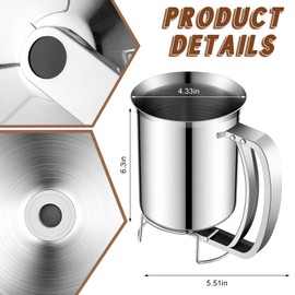 Yiyiring 2 Pcs 800 ml Stainless Steel Pancake Batter Dispenser Pancake Mix Dispenser with Handle Cupcake Dispenser for Batter Muffins Waffles Baking Cooking
