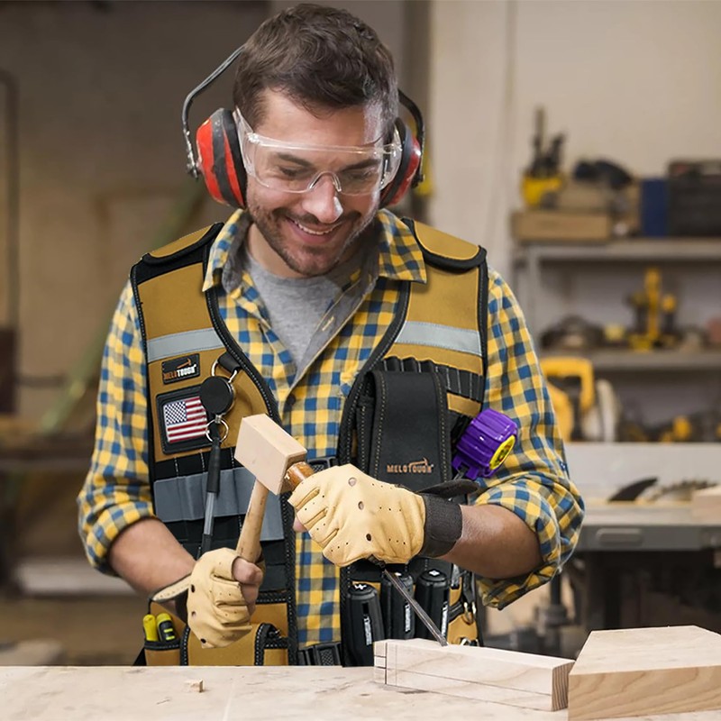 MELOTOUGH Tool Vest for Men Reflective Safety Tool Vest with
