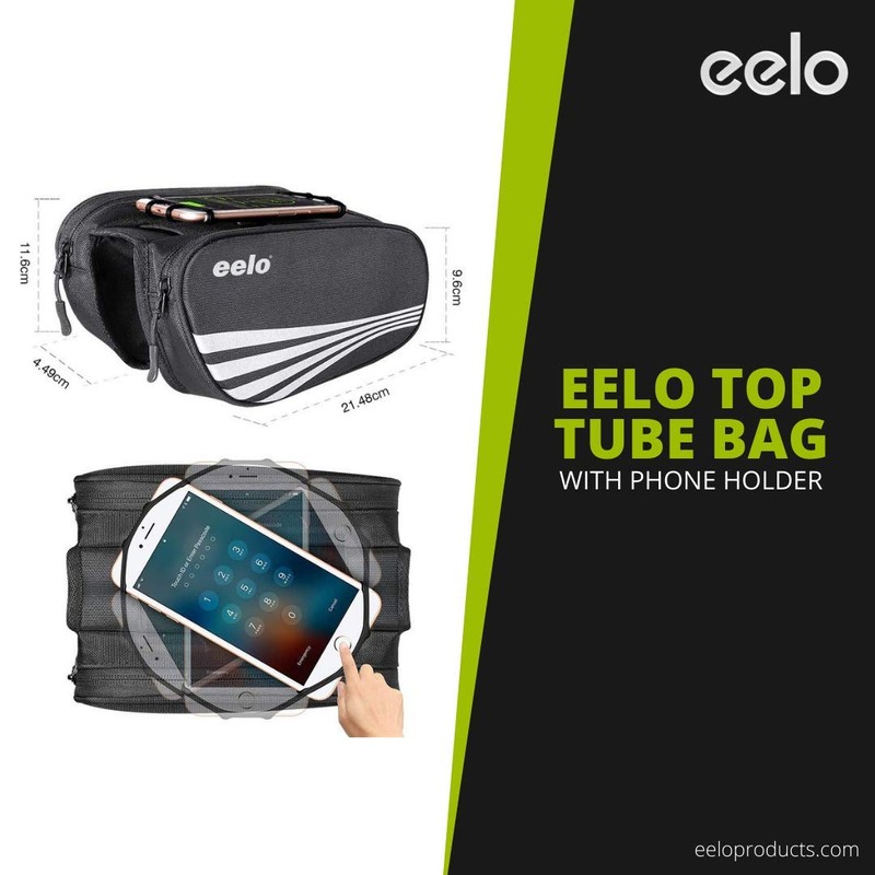 eelo Bike Frame Bag with Phone Holder. Waterproof Bicycle Top