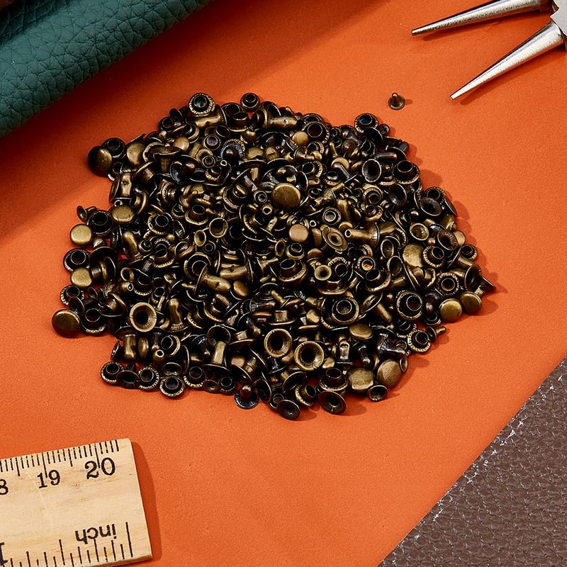 SUPERFINDINGS 400 Set 4 Sizes 3/4/5/6 mm Iron Rivets Double