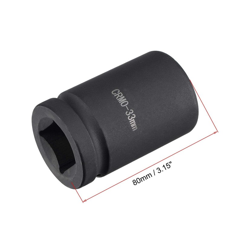 TOP-VIGOR 1 Inch Drive by 33mm 6-Point Impact Socket, Durable