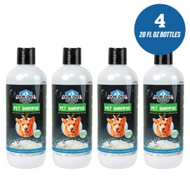 NOK OUT Premium Grade Pet Shampoo for Dogs and Cats, Veterinary Strength and Odor Eliminator Formula, 20 Ounce Bottle, 4-Pack