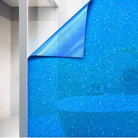 VViViD Blue Crystal Tint Frosted Decorative Two-Way Privacy Window Adhesive Vinyl Film Roll (36in by 60in)