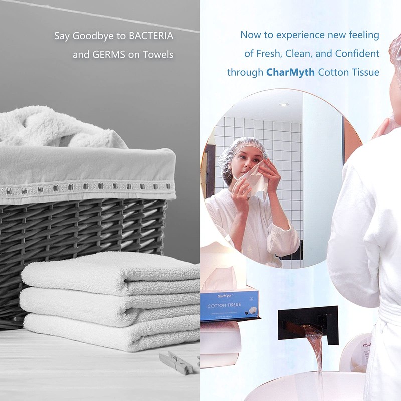 Charmyth Extra Thick Disposable Face Towel, Disposable Makeup Removing Wipes,
