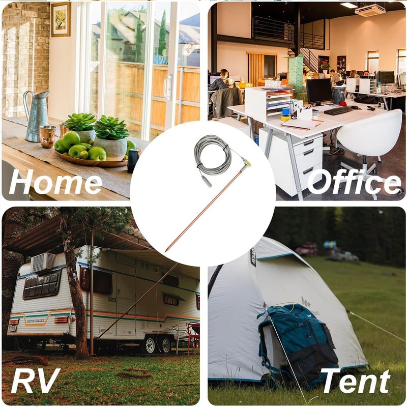 Copper Grounding Rod with 40ft Female Ground Cord with Alligator