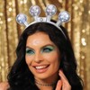 DRESBE Light Up Disco Ball Headband Silver LED Headbands Glow