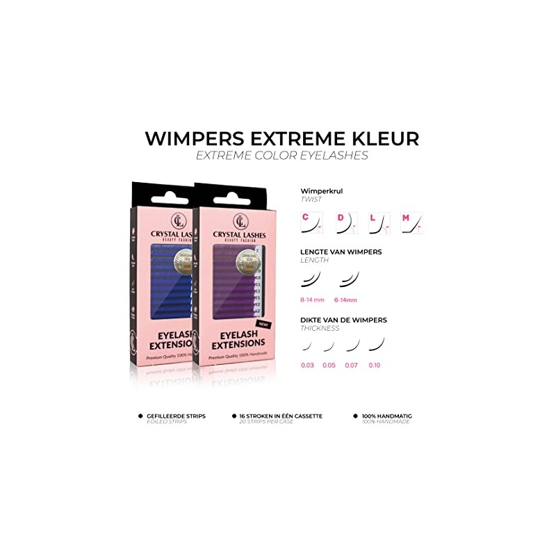 Eyelashes Extreme Volume Crystal Lashes Mix 0.07 Mix 6-14 mm