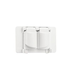 Sealproof Weatherproof Horizontal Duplex 1-Gang Outlet Cover, Nonmetallic, UL Listed, White